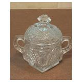 EAPG Glass Sugar Bowl with Lid