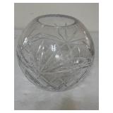 Vintage Crystal Rose Bowl 7'