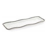 19ï¿½ Peltrina Porcelain Rec long Platter with bead