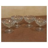 (4) VTG  Fostoria American Clear Low Sherbet