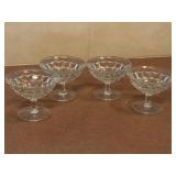 (4) VTG Fostoria American Clear Low Sherbet
