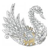 August & leo 9' Jeweled Glitter Swan Dï¿½cor with