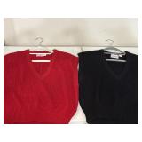 (2) SZ L Vintage Collections sweater vests red