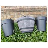 (3) Plastic Planters