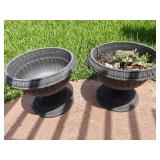 (2)Plastic Pedestal Planters 16' Tall