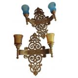(2) Gold Tone Candelabras w/Interchangeable Glass