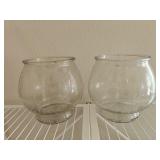 (2) Glass Terrariums or Fishbowls