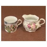 Pink Roses porcelain creamer Leuchtenburg Germany