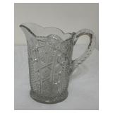 Vintage 7ï¿½ tall Pressed Crystal Glass Pitcher