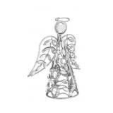 August & Leo 13' Silver Rhinestone Angel