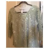Sz PS Alfred Dunner floral lace mesh top features