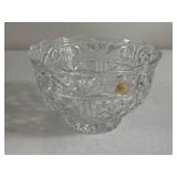 Footed Lead Crystal Bowl features a brilliant cut