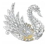 august & leo 9' Jeweled Glitter Swan Dï¿½cor with