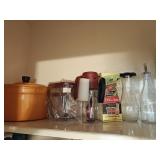 Salad spinner, dressing mixer, oil bottles