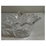 Vintage 6' Heavy Clear Crystal Maple Leaf Shaped