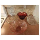 Pink, Red, White Glassware