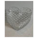 Heart Shaped Clear Glass Bowl Candy Dish 6' with