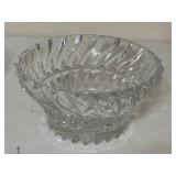Vintage Mikasa Rainier Leaded Crystal Swirl Round