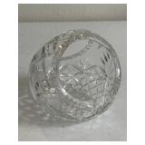 Vintage Lead Crystal Rose Flower Bowl Basket Vase