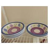 (6) VTG Gibson Purple Floral Ceramic Bowls