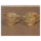 Jeannette Glass Co. Iris and Herringbone marigold