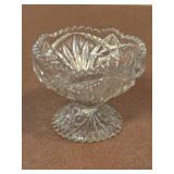 American Brilliant Cut Glass Compote Footed Bowl