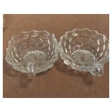 (2) Vintage American Fostoria Round Clear Glass