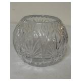 LVintage Cut Glass Crystal Rose Bowl 5' Tall