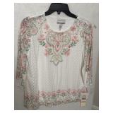 NWT Sz PS Alfred Dunner Blouse features a white