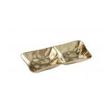 12' Peltrina Porcelain 2 Serving wavy metallic