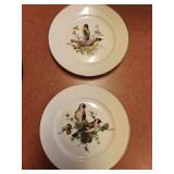 (2) JKW West Germany Gold Rim Bird Plates