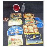 Oval Handled Tin w/9 Vintage Needle Books