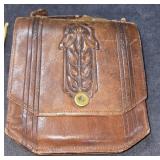 Vintage Mid-century Hand-tooled Leather Shoulder
