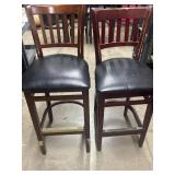 (2) Wooden Cushion Bar Stools 17ï¿½x 17ï¿½x44ï¿½/ 43"
