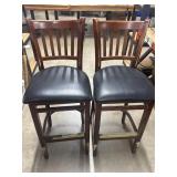 (2) Wooden Cushion Bar Stools 17"x17ï¿½x44ï¿½
