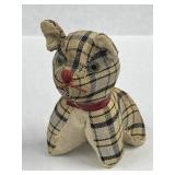 Vintage Plaid Cat Pincushion and Tape Measure