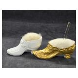(2) Miniature Pin Cushion Shoes