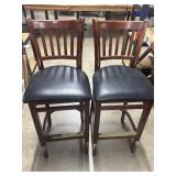 (2) Wooden Cushion Bar Stools 17"x17ï¿½x44ï¿½