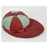 VTG Red and Pale Green Paneled Jockey Cap Pin