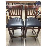 (2) Wooden Cushion Bar Stools 17"x17ï¿½x44ï¿½