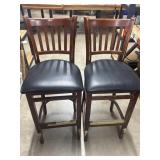 (2) Wooden Cushion Bar Stools 17"x17ï¿½x44ï¿½