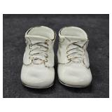 1960s-1970s Pr of White Porcelain Baby Shoes