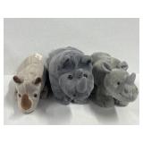 (3) Little Rhinoceros Stuffed Animal