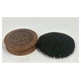 VTG Carved Wooden Trinket Container with Lid &