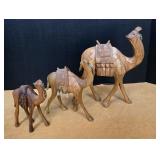 (3) Wooden Camels