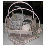 Assorted Decorative White and Pink Baskets