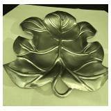 Approx 13"ï¿½19" Silver Tone Leaf Tray