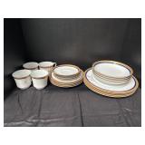 4x place setting , plates, bowls, saucers, tea