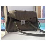 Olive Green Suede Shoulder Bag