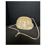 Cream-and-tan Snakeskin or Python-embossed